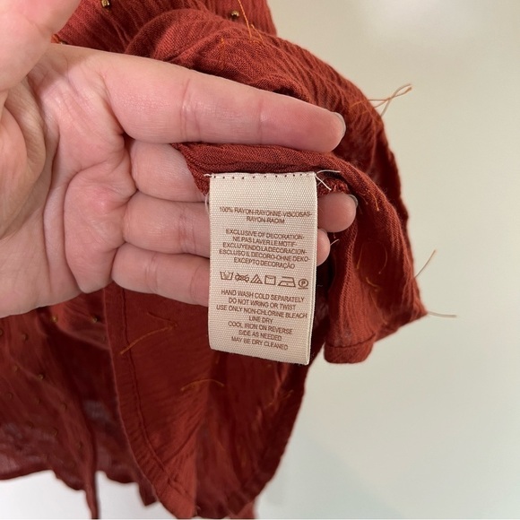 NEW Free People Fully Beaded Button Up Boho Blouse Top MSRP $148 - Picture 6 of 7